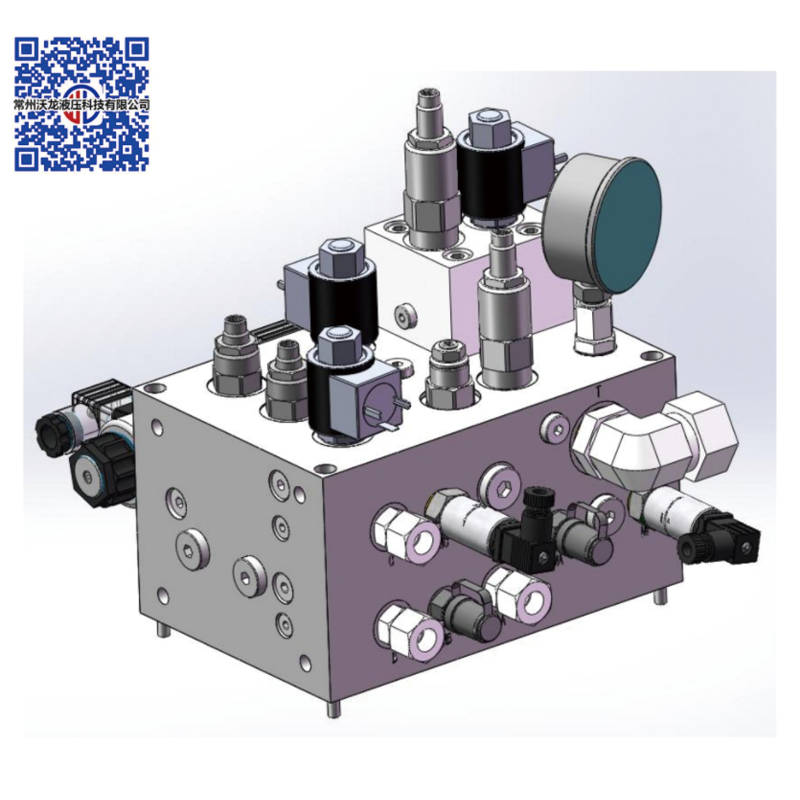 WOLONG Hydraulic manifold Electromagnetic valve branch assembly, electromagnetic valve group, two position three-way electromagnetic directional valve