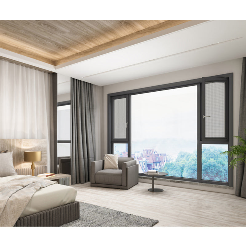 HUCHUANG Sash in one body casement window Sound insulation broken bridge aluminum seal balcony