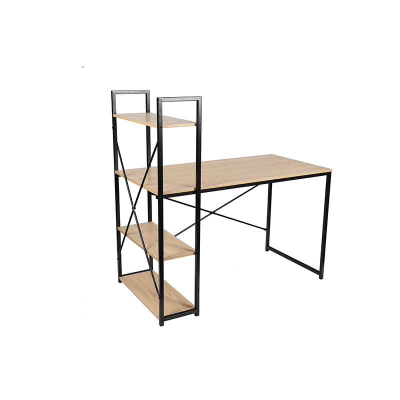 FULONGKAI DR-OD-5740 Shelfs desk 120x60x75/120cm Desktop home desk, desk, bookshelf combination desk, simple computer desktop desk