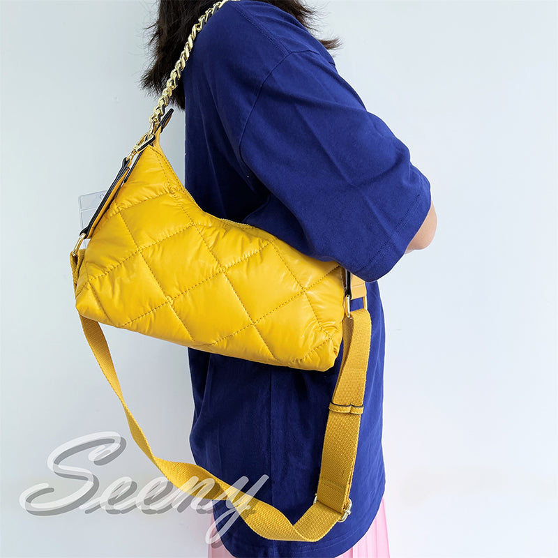 RUIWEI Embroidered Thread Shoulder Bag 43290 Lingge Crossbody Bag Single Shoulder Bag Chain Bag