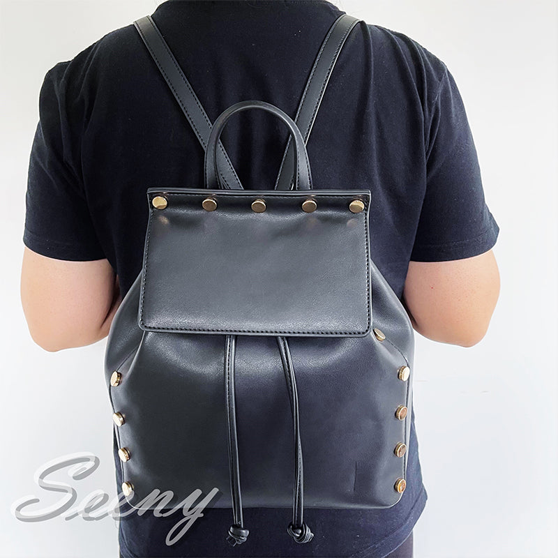 RUIWEI Stud backpack 48031 Black backpack commuting backpack minimalist and atmospheric backpack
