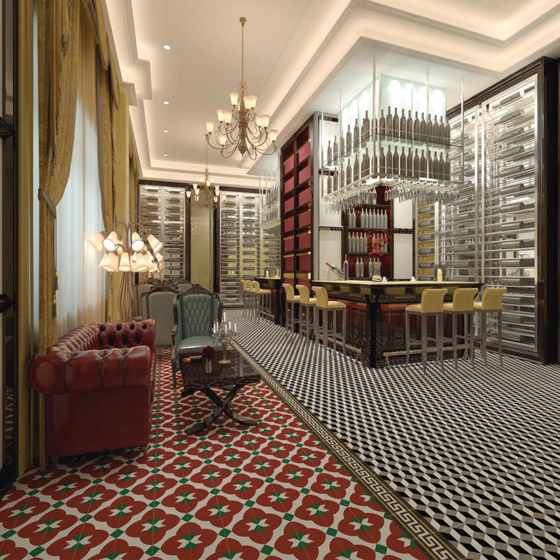 BENJIEMING rock-colored cultured stone 3009-2 Bathroom tile black and white lattice floor tile and wall tile