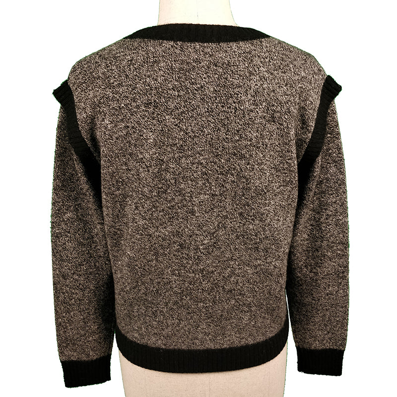XINCHENG XC-441a French Little Fragrance Lazy Knitted Cardigan French Versatile Cardigan Coat V-neck Cardigan