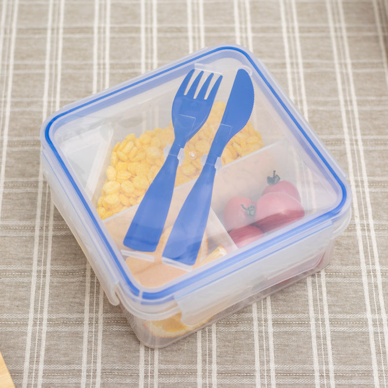 XIANGGUANG Western-style lunch box, lunch box, food grade PP with forked spoon, microwaveable transparent bento box