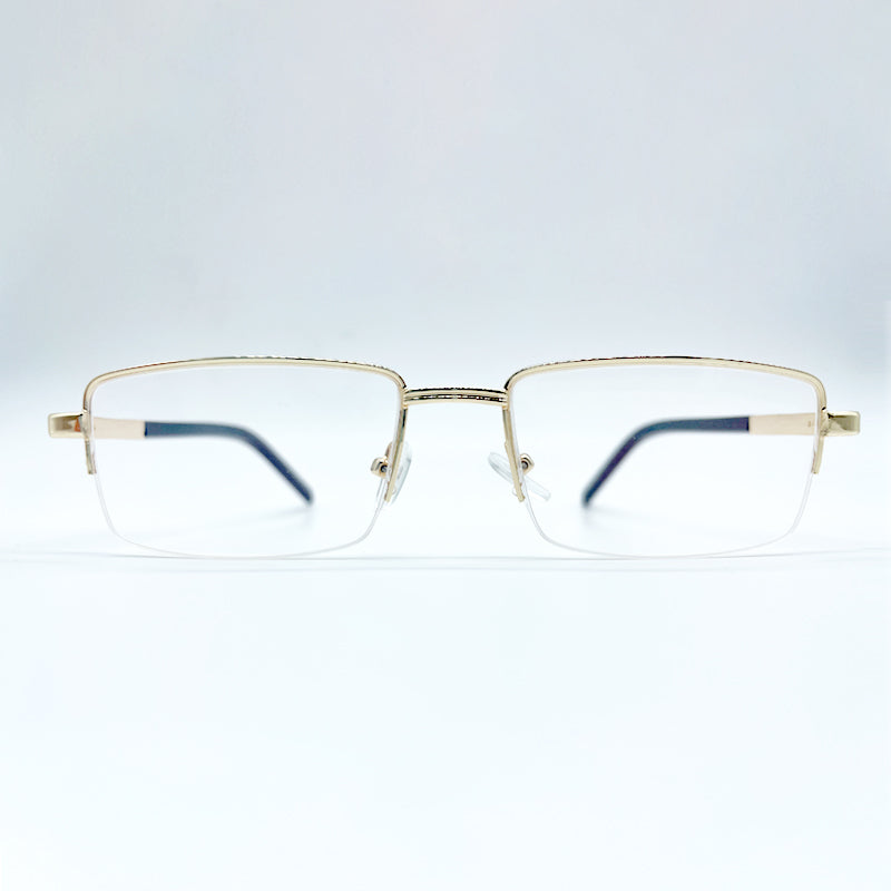 HONGSHENG Anti-blue light presbyopia glasses new fashion men's high-grade metal half frame 31090  Wire-drawn frame high resin aging mirror