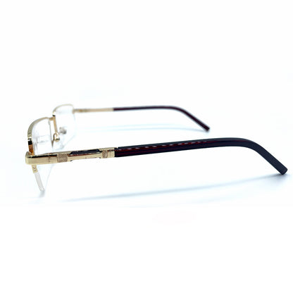 HONGSHENG Anti-blue light presbyopia glasses new fashion men's high-grade metal half frame 31090  Wire-drawn frame high resin aging mirror