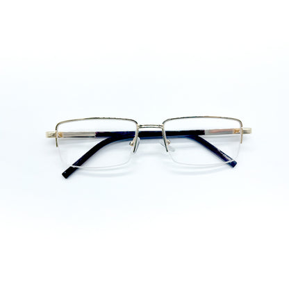 HONGSHENG Anti-blue light presbyopia glasses new fashion men's high-grade metal half frame 31090  Wire-drawn frame high resin aging mirror