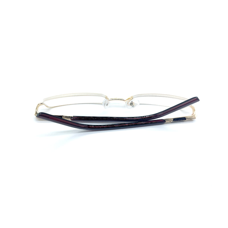 HONGSHENG Anti-blue light presbyopia glasses new fashion men's high-grade metal half frame 31090  Wire-drawn frame high resin aging mirror