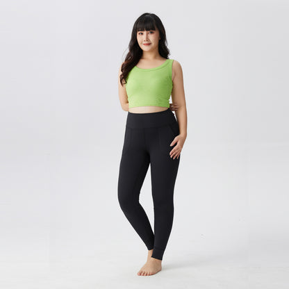 JUHUI Korean Solid Color Plus Size Yoga Pants  Sports high-waisted fitness pants sports quick drying breathable