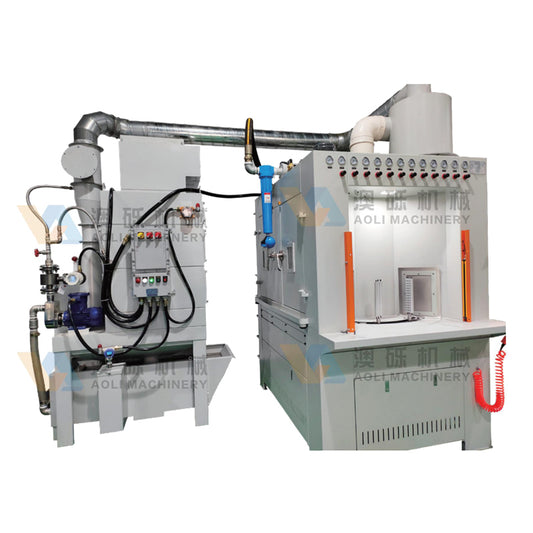 AOLI Turntable type automatic sand blasting machine 1418-12  Conveying hardware abrasive parts automatic sandblasting