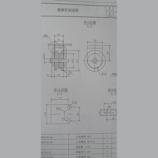 ZHONGHUAI Stern flagpole