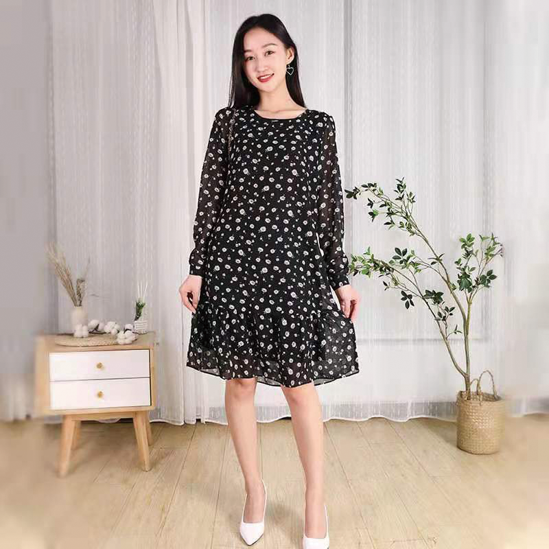 MINGLIU Chiffon dress  Vintage Dress Fragmented Chiffon Dress