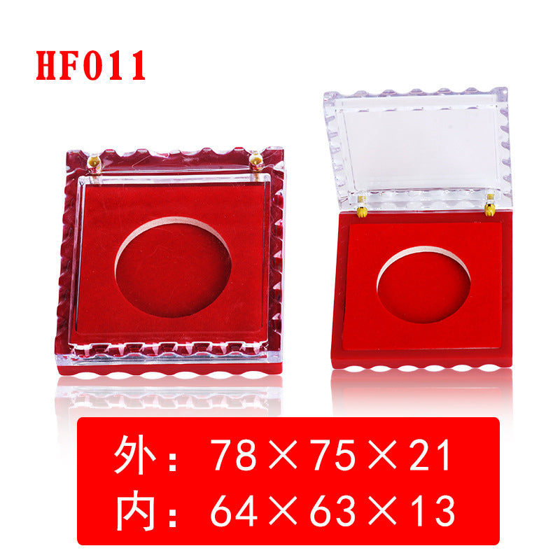 HONGFENGSULIAO Coin Box Plastic Flip Coin Box ps Packaging Box Collector Box Transparent Coin Box Jewelry Boxes