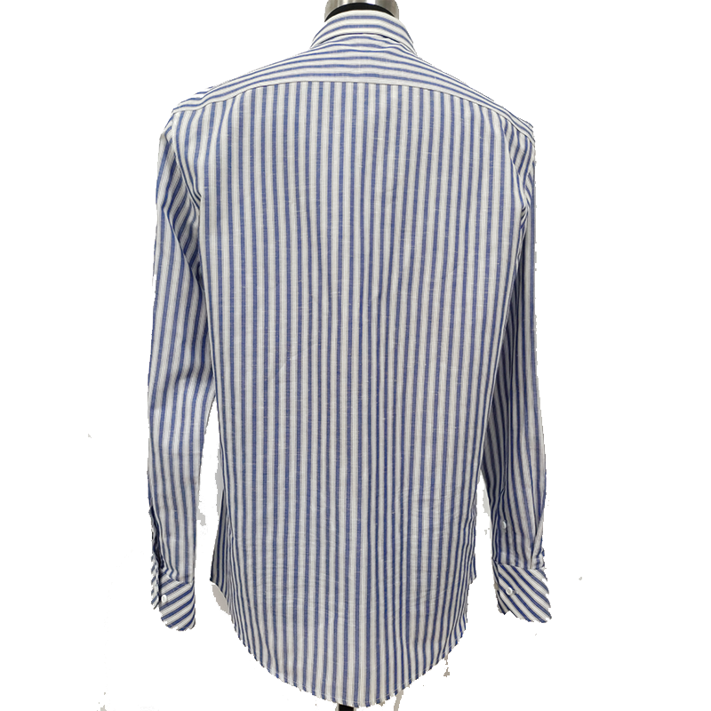 CHENJI Shirt with blue stripes on white background