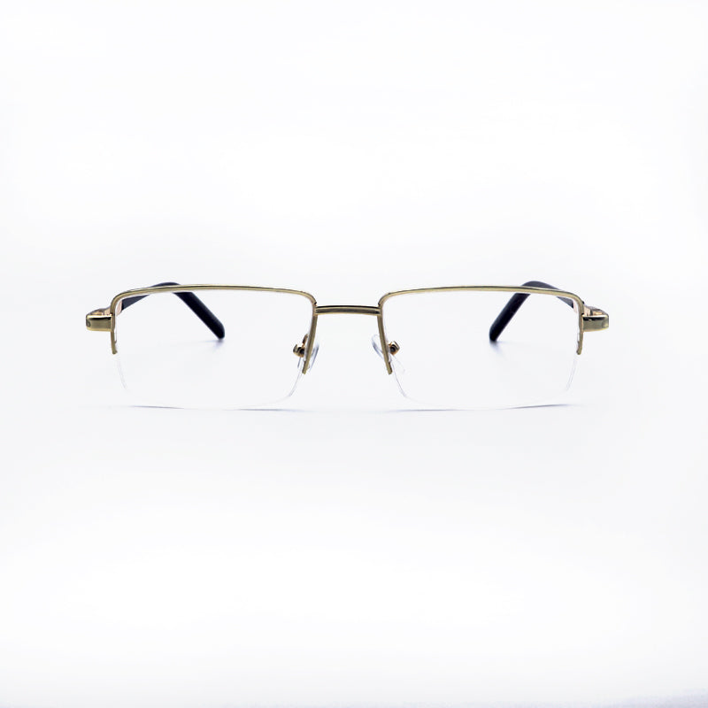 HONGSHENG Anti-blue light presbyopia glasses new fashion men's high-grade metal half frame 31090  Wire-drawn frame high resin aging mirror