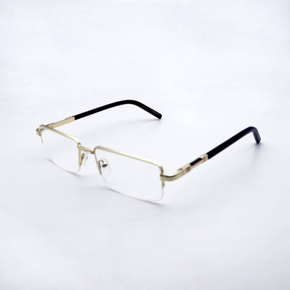 HONGSHENG Anti-blue light presbyopia glasses new fashion men's high-grade metal half frame 31090  Wire-drawn frame high resin aging mirror