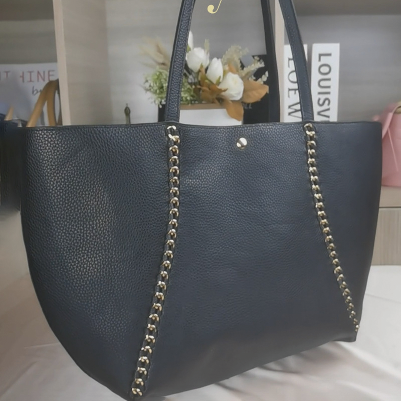 JULIANG Single-layer chain bag   Commuter single shoulder tote bag, soft leather tote bag, large capacity niche bag