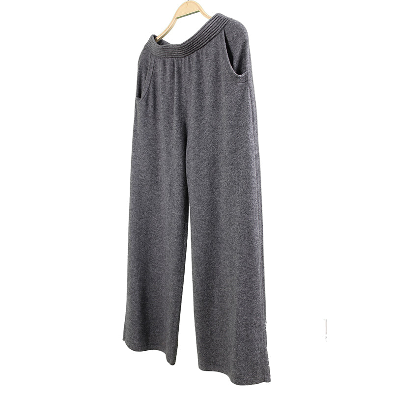 XINCHENG XC-21604 Wide Leg Pants Korean Knitted Wide Leg Pants Slim Loose Floor Sweeping Pants