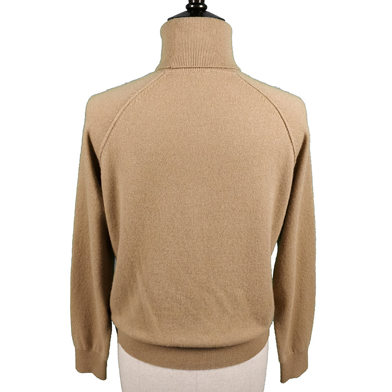 XINCHENG XC-21a2   Beige High Collar Sweater High Collar Cashmere Sweater Underlay Sweater
