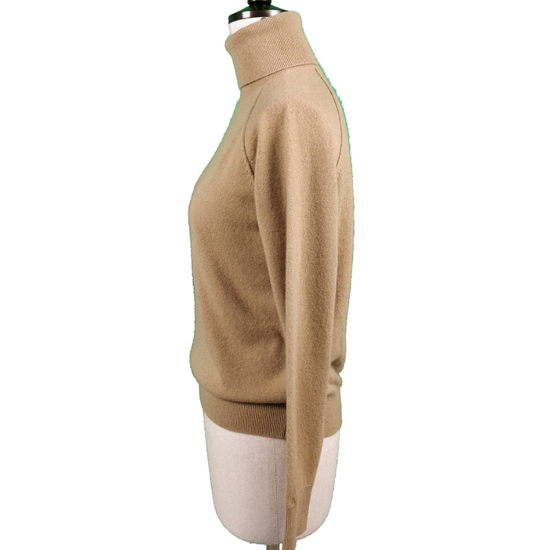XINCHENG XC-21a2   Beige High Collar Sweater High Collar Cashmere Sweater Underlay Sweater