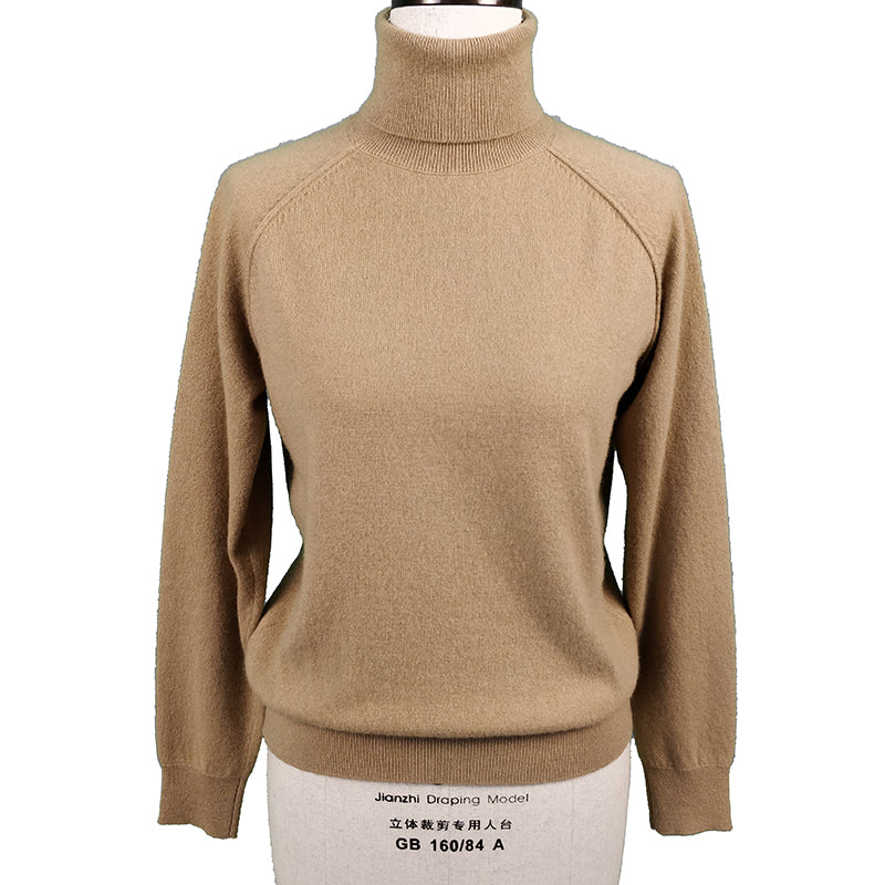 XINCHENG XC-21a2   Beige High Collar Sweater High Collar Cashmere Sweater Underlay Sweater